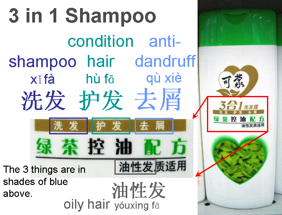 Picture of shampoo with conditioner label